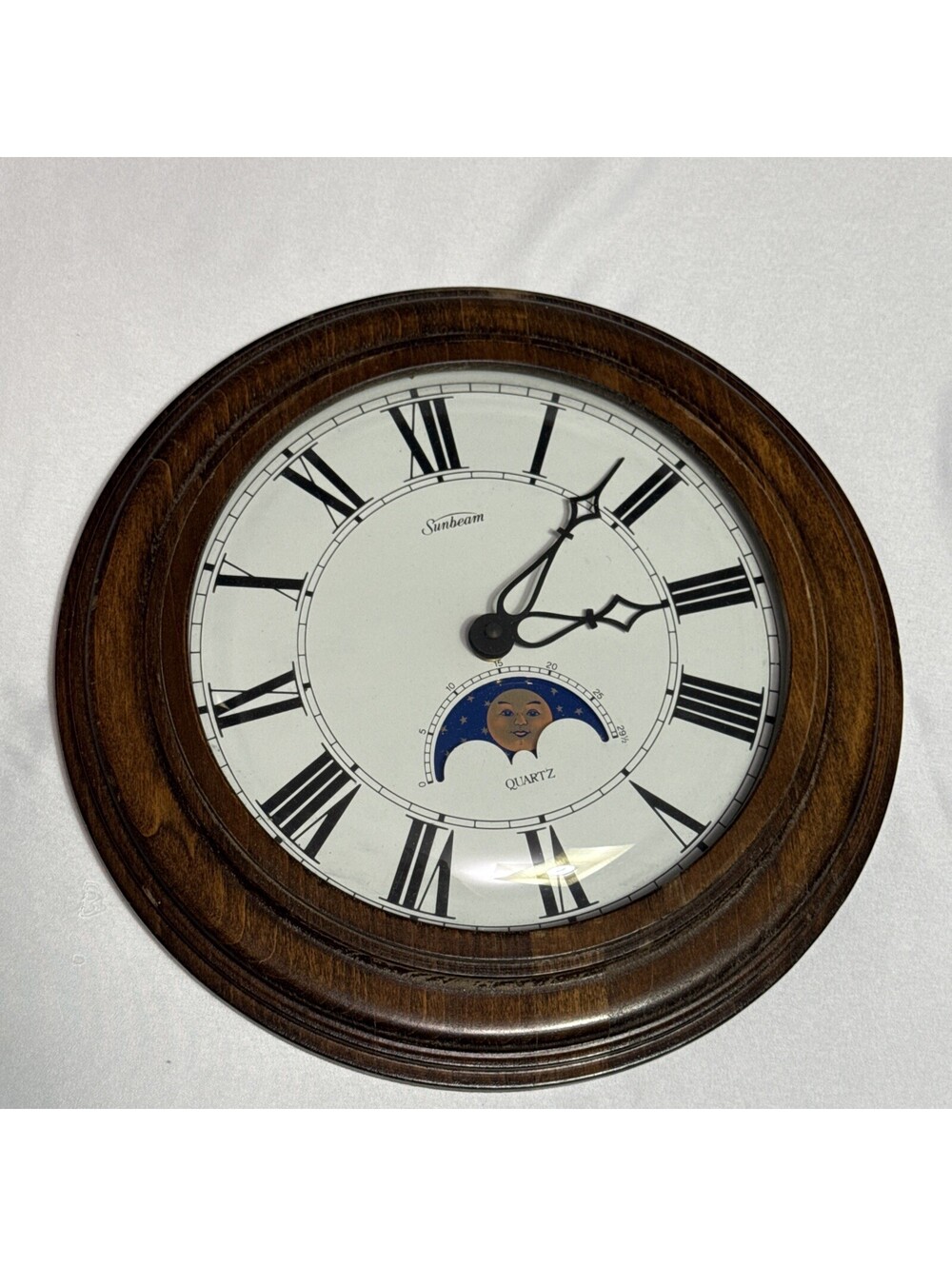 VINTAGE SUNBEAM QUARTZ MOON PHASE  Celestial Whimsy Goth Wall Clock Sun RARE